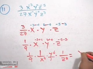 Ejercicio de simplificar una expresión racional (ley de los expoentes)