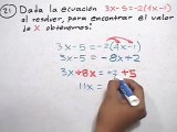 Ejercicio de resolver una ecuación lineal con parentesis