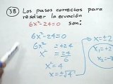 Ejercicio para resolver una ecuación cuadrática mixta