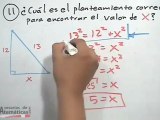 Ejercicio del uso del teorema de pitágoras