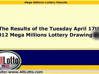 Mega Millions Lottery Drawing Results for April 17, 2012