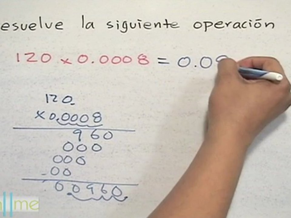 Desarrollar una multiplicación con decimales (mover el punto decimal)