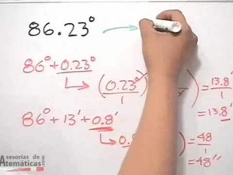 Conversiones de grados a minutos y segundos