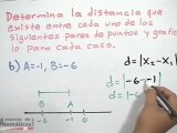 Distancia entre dos puntos en un plano unidimensional
