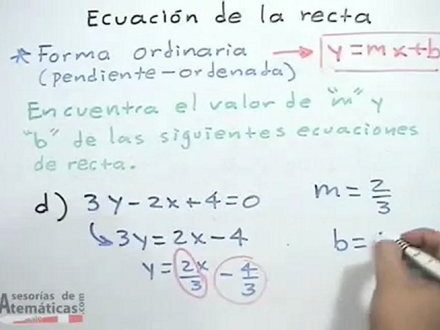 Educación escolar Máquina de recepción Viaje Ecuación de recta conociendo su pendiente y su ordenada al origen (forma  ordinaria) - Vídeo Dailymotion