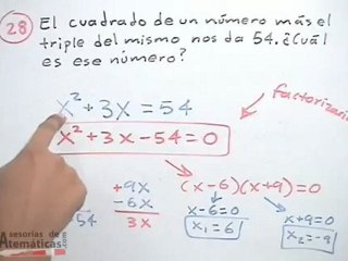 Problema de hallar un número que genera una ecuación cuadrática