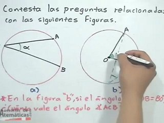 Nombra un ángulo de circunferencia