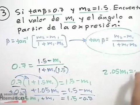 Ángulo formado entre dos rectas, dadas sus pendientes - PARTE 2