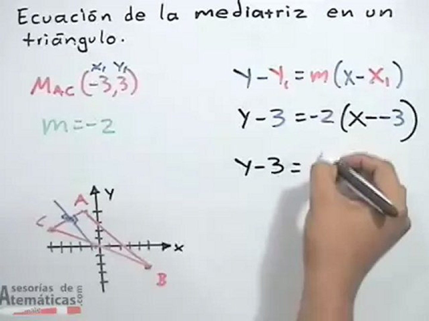 Ecuación de la mediatriz en un triángulo - geometría analítica (PARTE 2) -  Vídeo Dailymotion