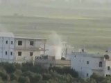 فري برس حلب  الاتارب تصاعد الدخان نتيجة احراق احد المنازل 17 4 2012 Aleppo