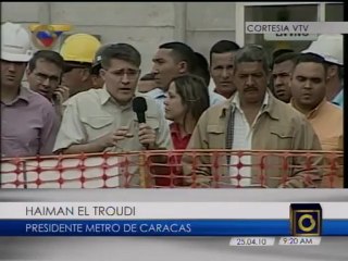 Presidente del Metro de Caracas ofrece avances de la línea 5
