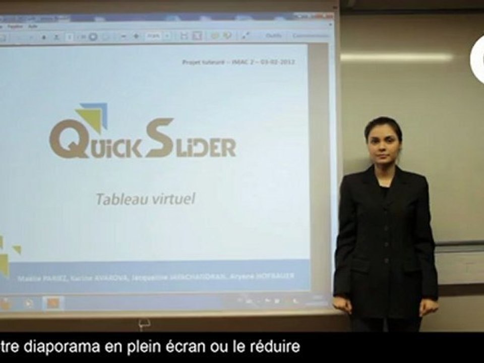 Vidéo tutoriel (mettre le diaporama en plein écran/réduire le diaporama)