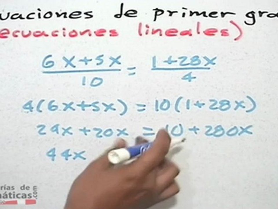 Resolución de ecuaciones de primer grado - HD