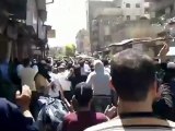 فري برس دمشق مظاهرة حاشدة في تشييع الشهيد ايمن سودان قبل هجوم كلاب الاسد  حي الميدان المجاهد 19 4 2012 Damascus