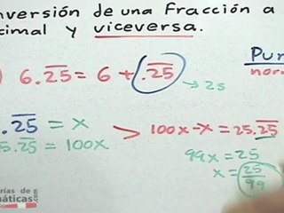 Conversión de una fracción a decimal y viceversa - HD