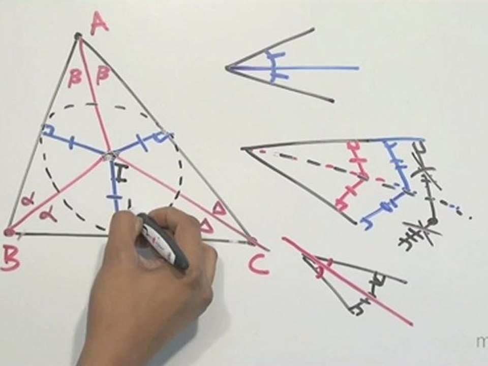 Demostración de la concurrencia de las bisectrices de un triángulo - HD