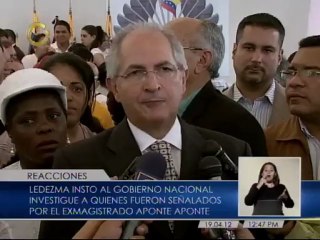 Ledezma sobre Aponte: "Se pone en evidencia la crisis institucional en Venezuela"