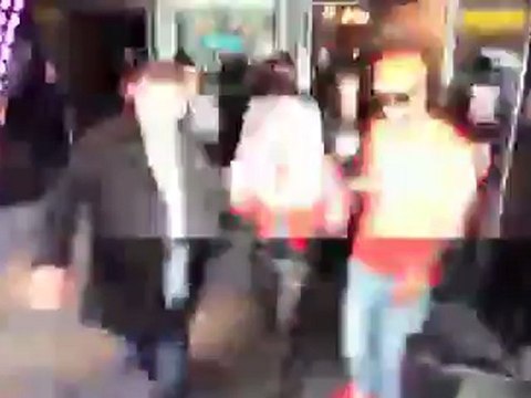 Nicki Minaj Out in Red PVC and Leather