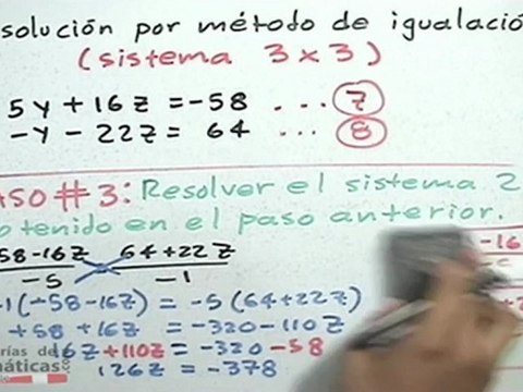Método de igualación (sistemas lineales 3x3) - HD