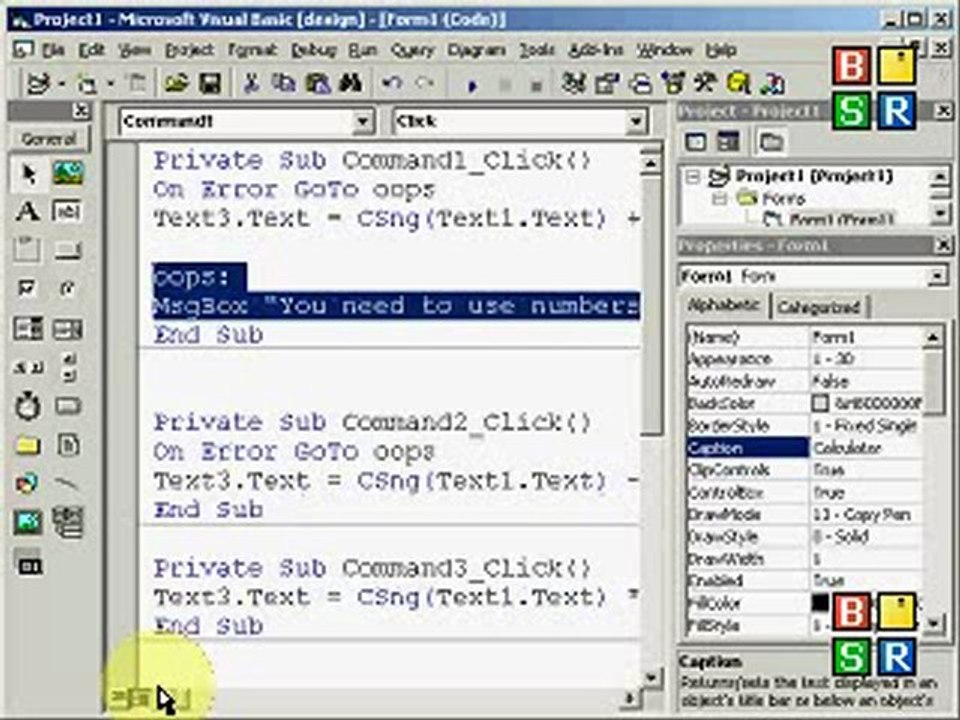 Learning Visual Basic 6 Programming- Lesson 2 (Simple Calculator) - YouTube