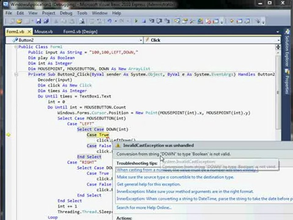 How to make a mouse Clicker in visual basic - YouTube
