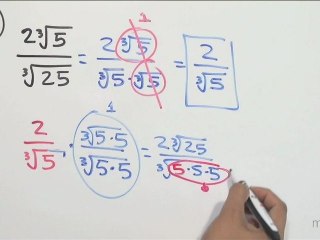 Racionalización de una expresión (monomio en el denominador) - HD