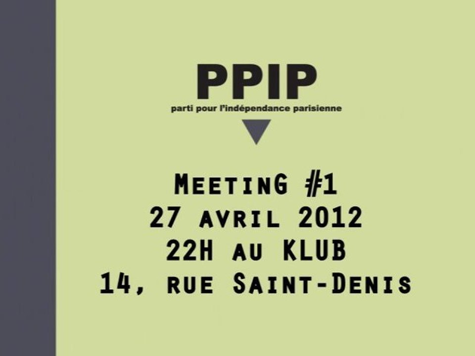 MeetinG #1 du PPIP