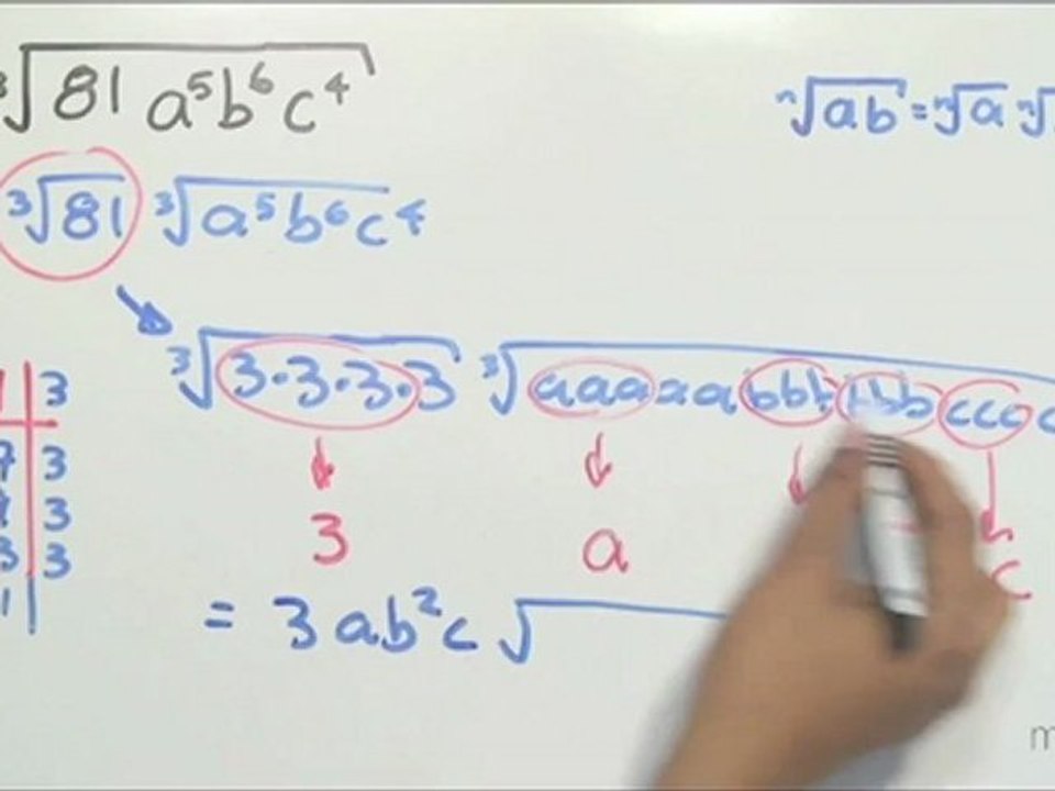 Radicación de expresiones radicales - HD