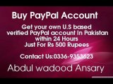 Get U.S verified Paypal account in Pakistan
