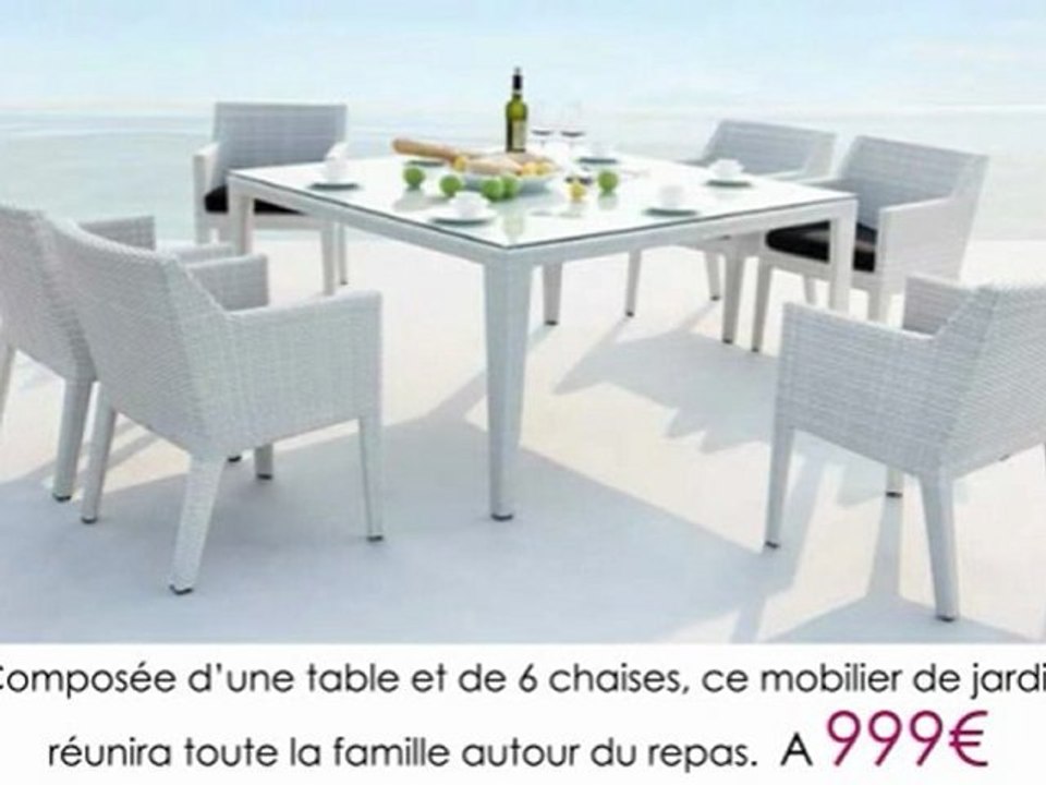 Salon de jardin en résine tréssée 6 personnes IBIZA