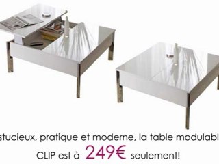 Table basse réhaussable laquée CLIP