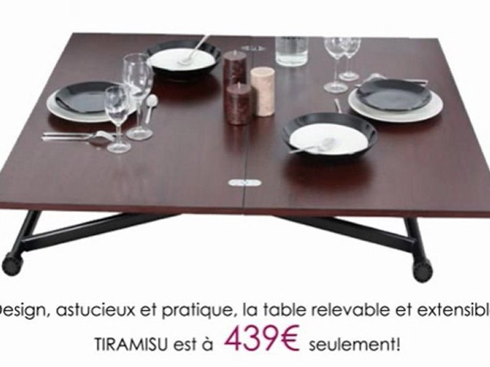 Table relevable et réhaussable TIRAMISU