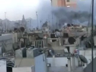 فري برس حمص ثلاث صواريخ في اقل من دقيقة حي الحميدية 20 4 2012 Homs