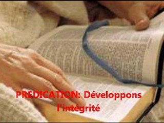 Prédication : Développons l'intégrité