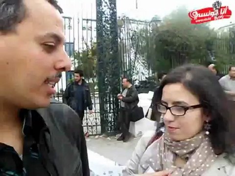 manifestation des enseigants chercheurs à l'université tunnienne devant l'assemblée