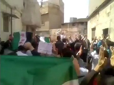 فري برس حماة المحتلةحي الشيخ محمد الحامد جمعة سننتصر ويهزم الأسد 20 4 2012 Hama