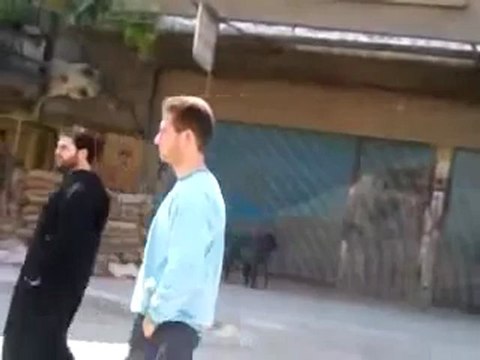 فري برس ريف دمشق حرستا عصابات الامن مقابل جامع الحسن 20 4 2012 Damascus