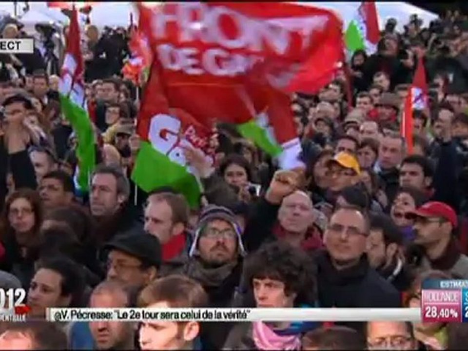 Jean-Luc Mélenchon parle après la tombée des résultats présidentiel 2012 (1er tour)