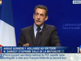 Sarkozy : "les Français ont exprimé un vote de crise"