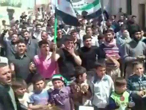 فري برس ريف حلب رتيان مظاهرة صباحية حاشدة 22 4 2012 Aleppo
