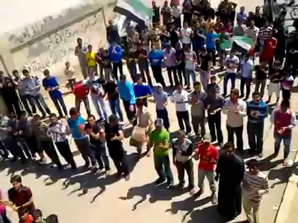 فري برس حماة  المحتلة كفرزيتا  مظاهرة حاشدة بمناسبة الذكرى الأولى لخروج أول مظاهرة في المدينة 22 04 2012 Hama
