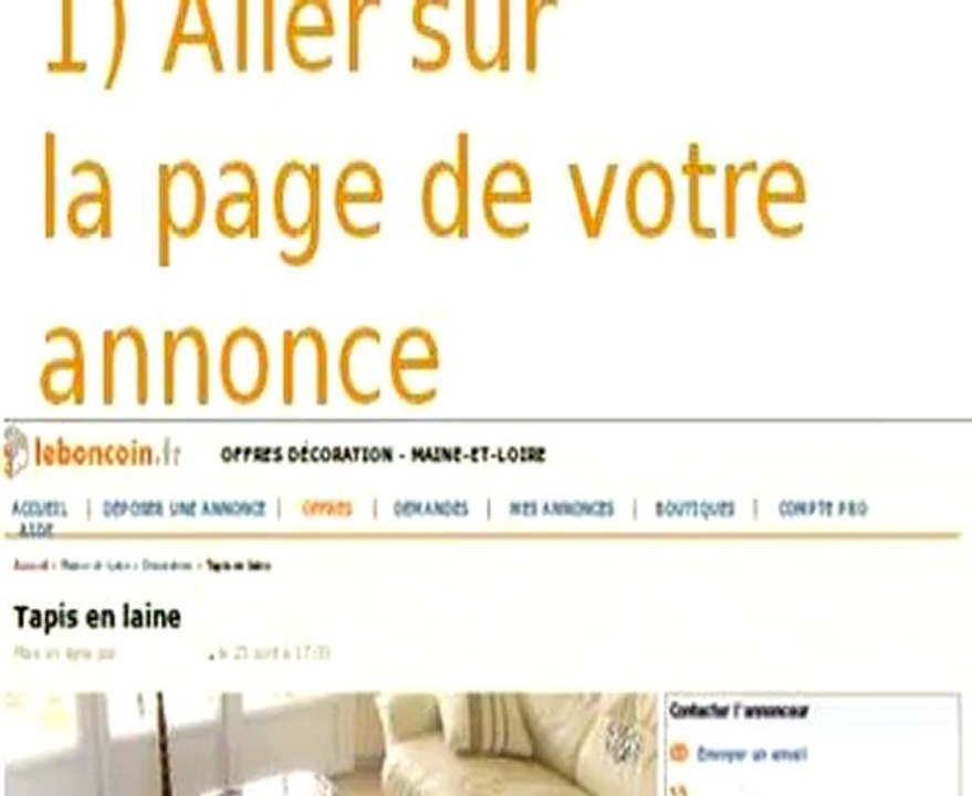 Supprimer une annonce sur le bon coin Vidéo Dailymotion