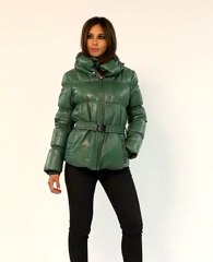 doudoune cuir giorgio sasha vert