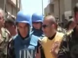 فري برس حمص الرستن زيارة المراقبين الدولين إلى مدينة الرستن 22 4 2012ج2 Homs Syria