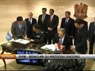 Syrie, signature d’un protocole d’accord