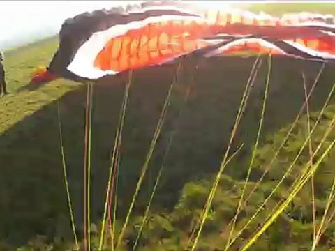 Ecole Grand Vol Paramoteur, Paris Nord Ouest, Séance de gonflage face voile et décollage à la poussette, Janvier 2012