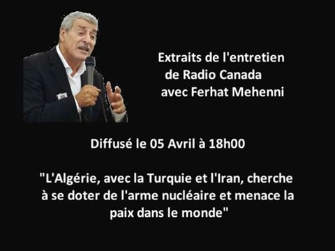 Ferhat Mehenni: L'Algérie veut l'arme nucléaire et menace la paix dans le monde