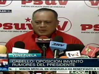 PSUV: oposición responsable de rumores sobre salud de Chávez