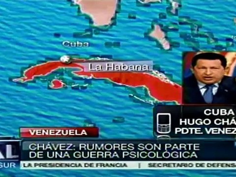 Presidente Chávez desmiente rumores sobre su salud