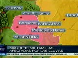 Miles de familias afectadas por las lluvias en Paraguay